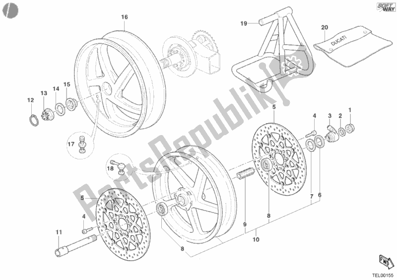 Toutes les pièces pour le Roues du Ducati Superbike 998 Matrix 2004